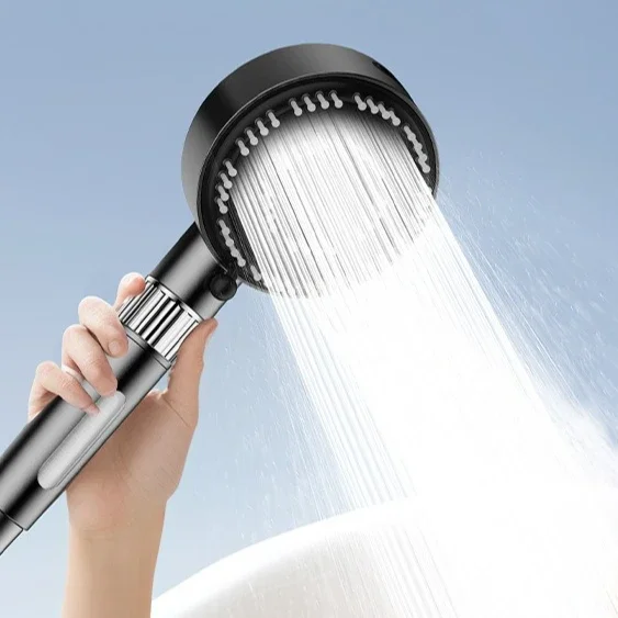 Cabeça de chuveiro de alta pressão para banheiro, 4 modos de filtro, massagem poderosa, spa, chuveiro portátil, economia de água, acessórios de chuveiro