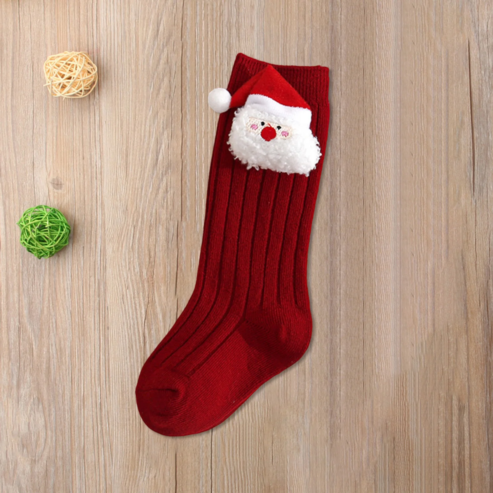 جوارب للأطفال الصغار لمنتصف الساق، جوارب سانتا ثلج ديكور طاقم جوارب قطنية ناعمة لعيد الميلاد