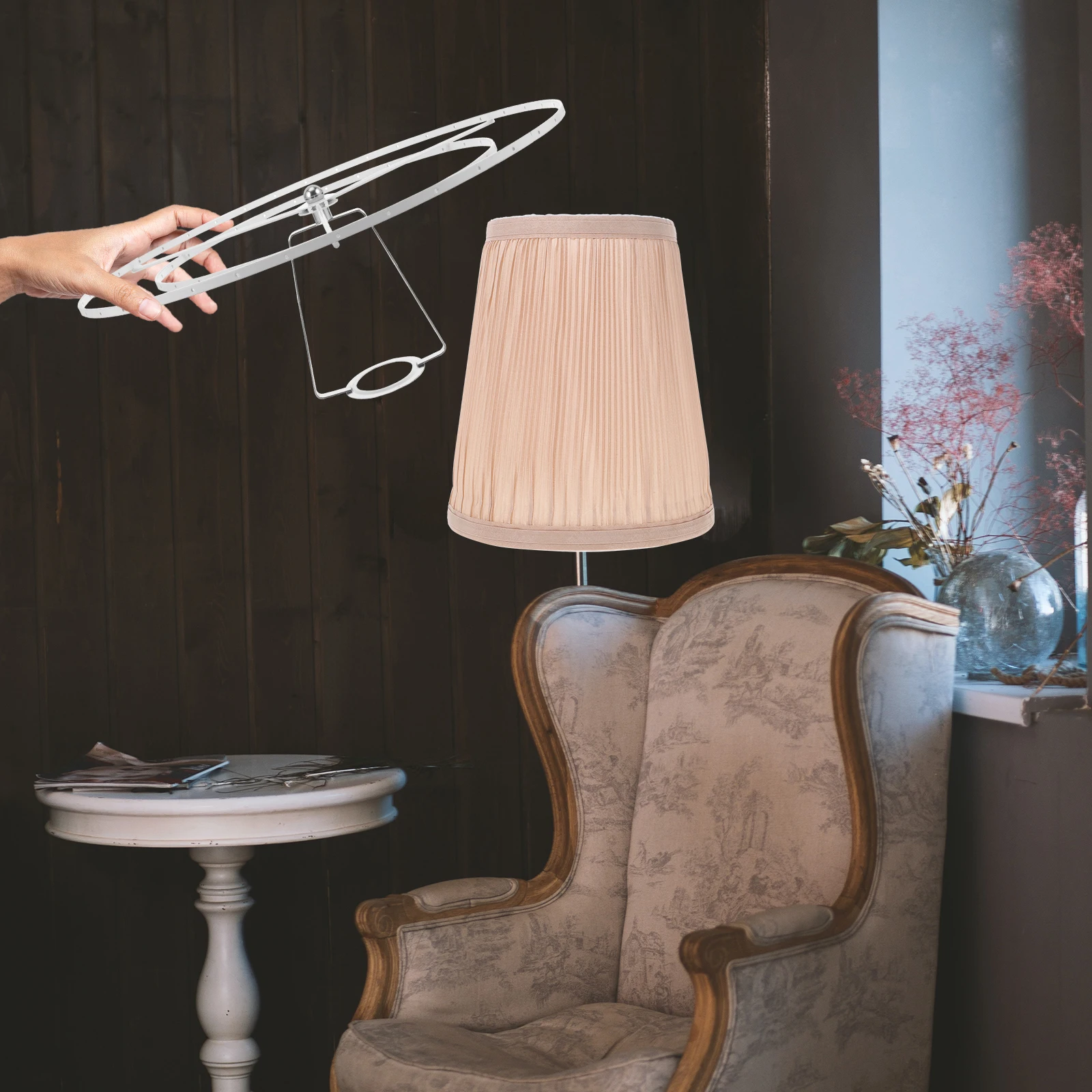 

DIY Lampshade Ring Accessory Frame Metal Bracket Pendant Light Decorative Vintage Shade Holder Wire Guard Frames Chandelier