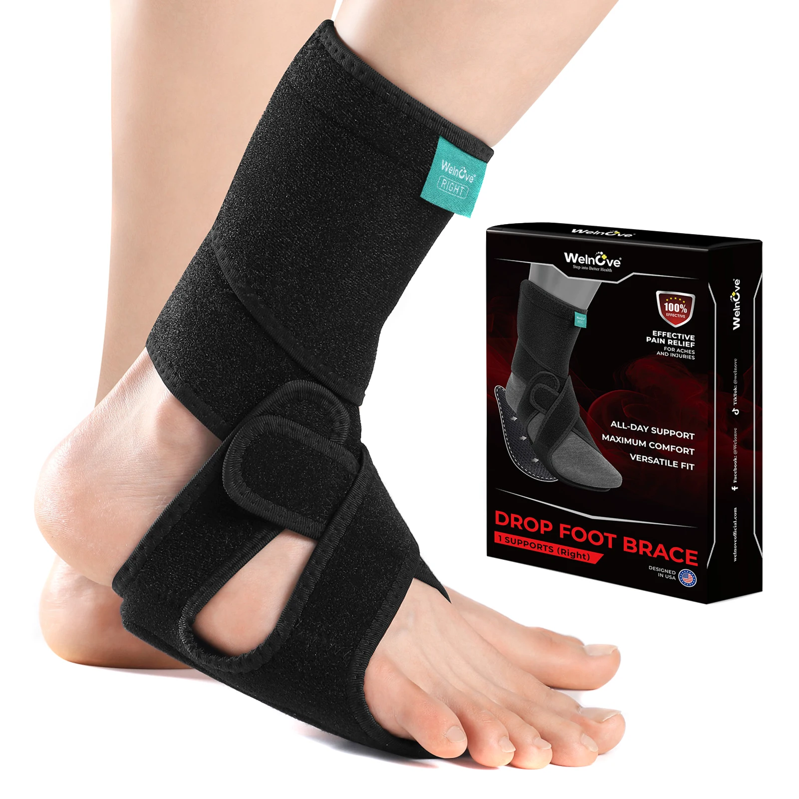 

Double Support Ankle Brace For Foot Drop With Arch Lift And Front Ankle Protection For Men And Women Sports Injury Recovery
