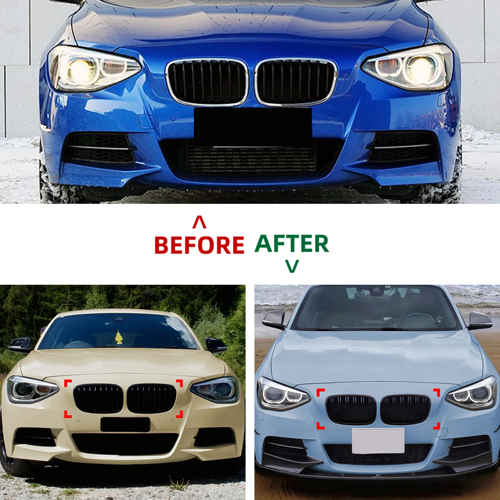 

Car Front Racing Kidney Grille Center Grill Hood Radiator Mesh Grid For BMW 1 Series F20 F21 2011-2014 Single/Double Lines