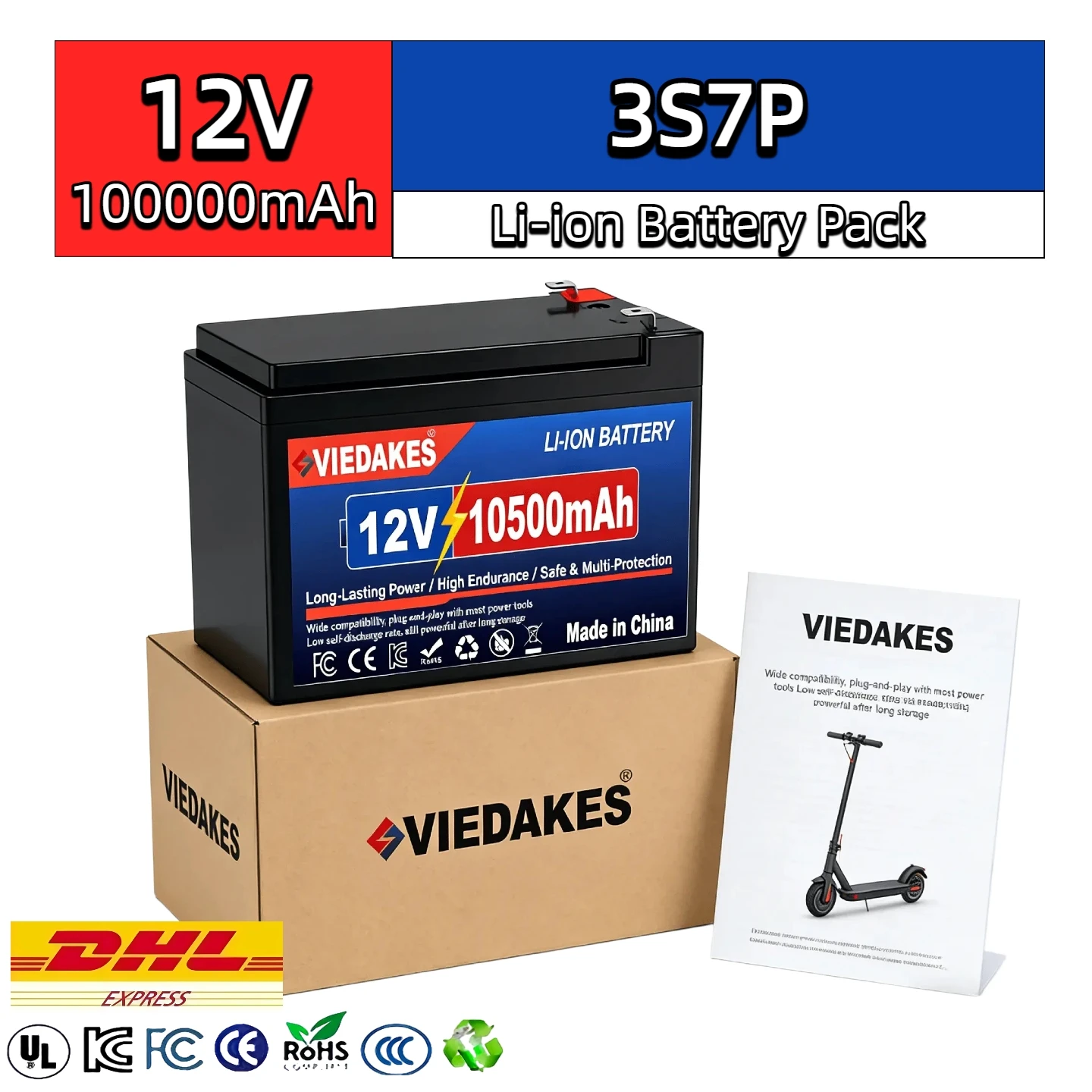 12V Lithium Battery Pack 3S7P 12V Sprayer Battery Universal Fit Most Electric Agricultural Sprayers