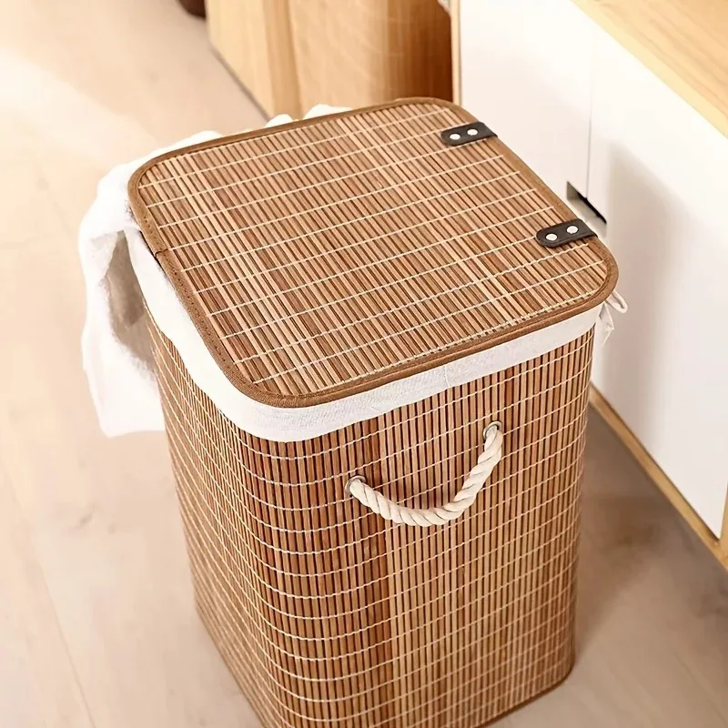 Coffee Brown Laundry Hamper - Warm Rustic Handmade Clothes Basket, Blends with Any Home Decor Style