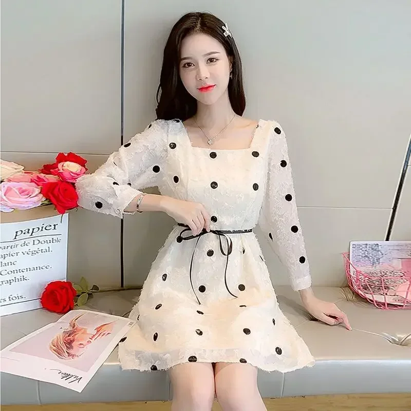 A Line Korean Fashion Dresses for Women New Sensual Sexy Chic and Elegant Pretty Y2k On Sale Clearance X Woman Long Sleeve Dress