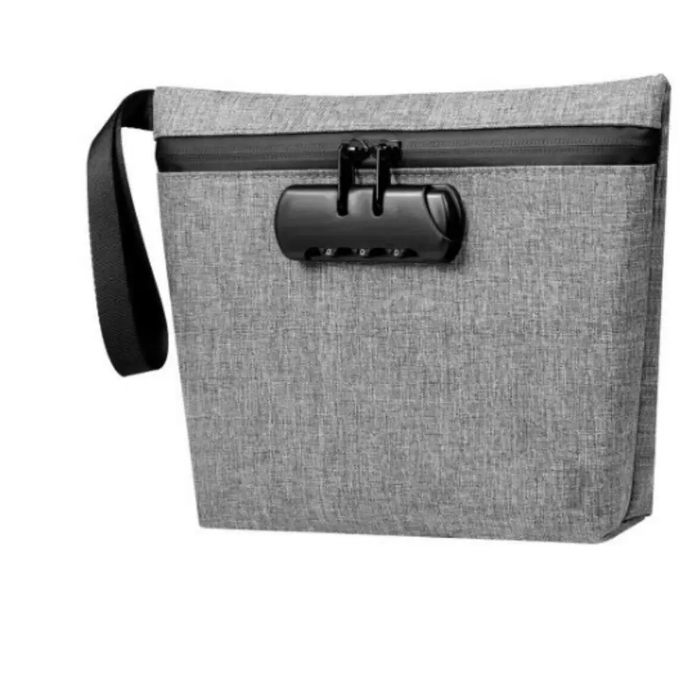 Combination Lock Smell Proof Stash Bag Carbon Lined Waterproof Pipe Sealing Organizer Airtight with Handle Smell Isolation Case