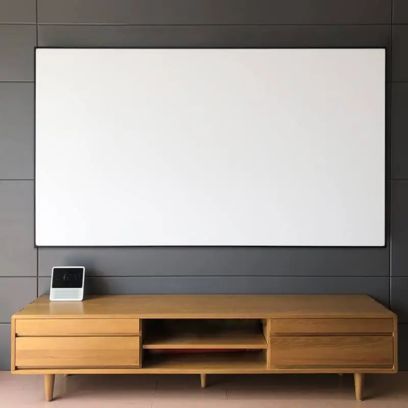 

72''-120'' PVC Home Cinema Projector Screen 16:9 Matt White Wall Mounted Screen Fixed Frame for UST/Long Throw Laser Projector