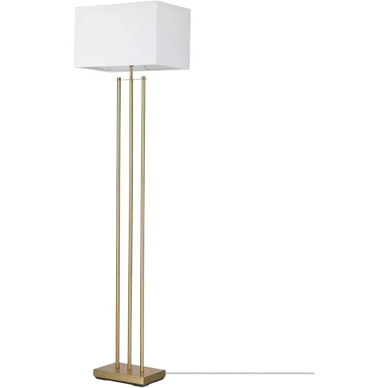 

62" Floor Lamp, Matte Brass, White Linen Shade, Floor Lamp for Living Room, Floor Lamp for Bedroom, Home Improvement, Reading