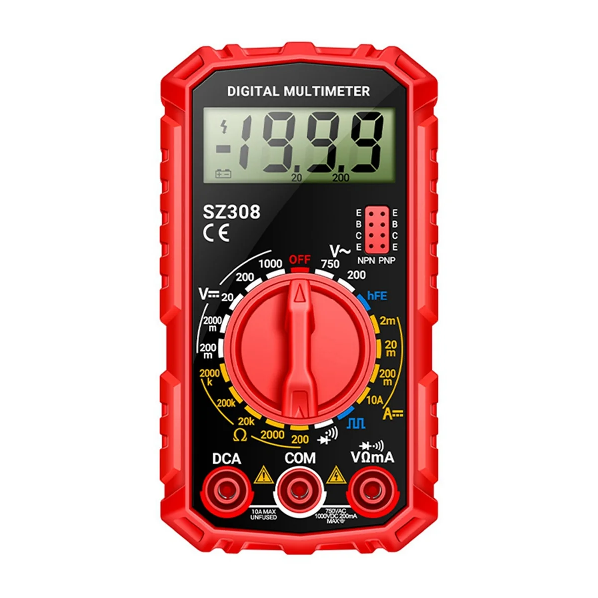 Le nouveau multimètre numérique SZ308 compteur de résistance de tension compteur de courant AC/DC électricien rétro-éclairage LCD Ohm Test d'onde carrée A