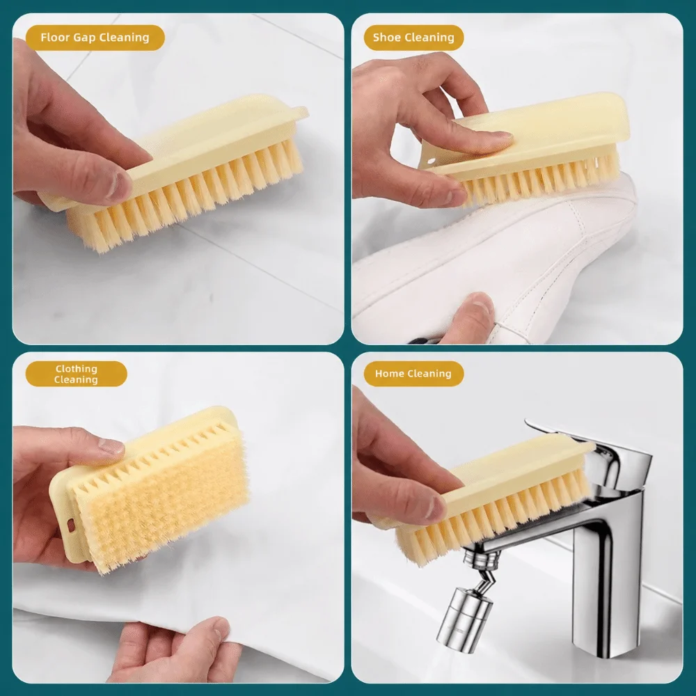 Gentle Soft Bristle Hand Wash Brush Multi-Purpose Scrub Design Laundry Brush Non-Damaging Stain Remover Brush For Fabric Care