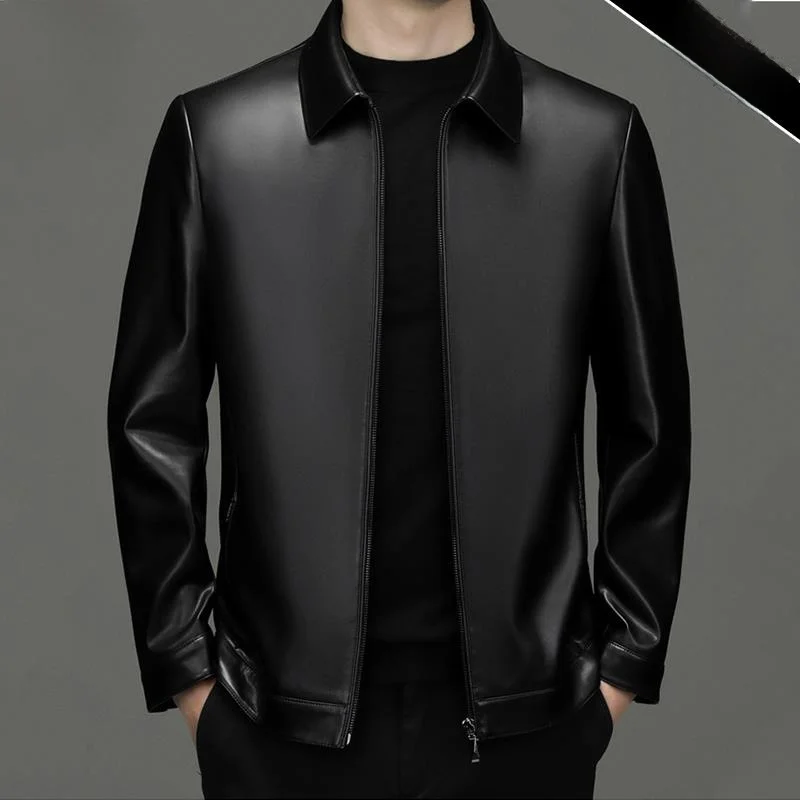 بو الجلود Jaet الرجال ort Sle Busin طوق منتصف العمر أبي ملابس الخريف جديد وصول نظيفة صالح فضفاض pe ملابس الربيع #3