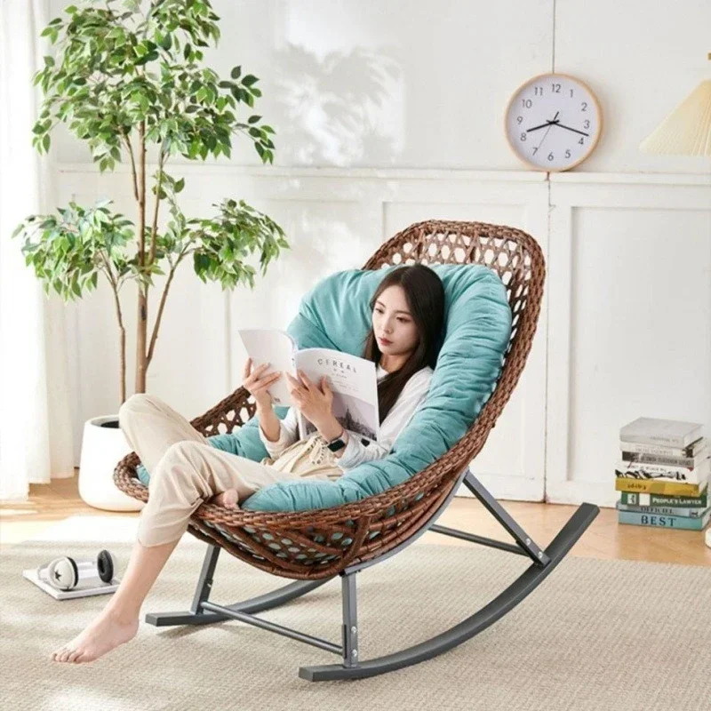 Rocking chair rattan chair rocking recliner balcony home leisure lazy outdoor sofa living room adult rattan