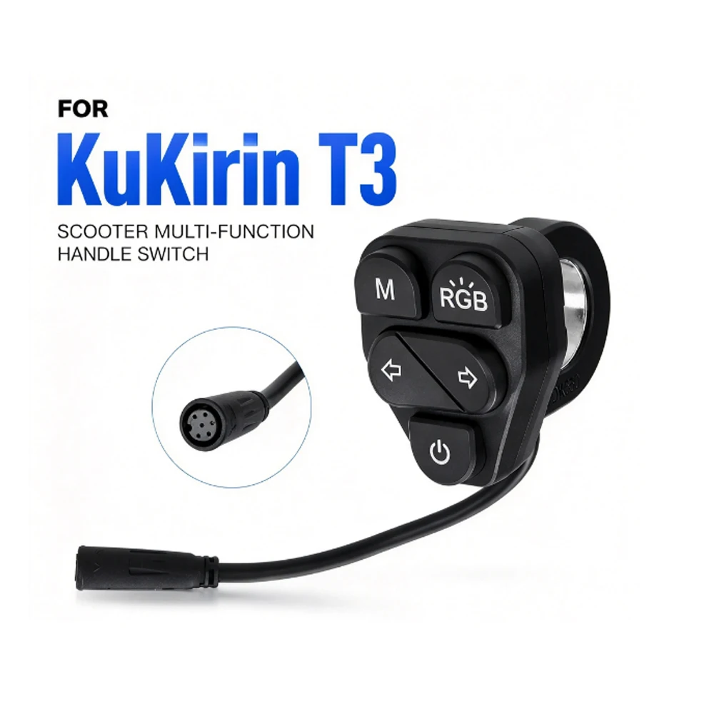 For KuKirin T3 Scooter Multi-Function Handle Switch Power/M/RGB/Turn Signal Control Replacement Headlight Turn Signal Switch