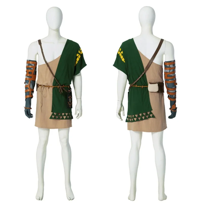 새로운 도착 고품질 왕국의 눈물 젤다 코스프레 링크 의상 할로윈 카니발 파티 남자 정장 맞춤 제작