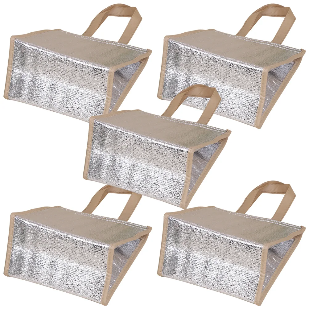 

5 Pcs Thermal Insulation Bags for Food Cooler Portable Office Lunch Disposable Outdoor Picnic Camping Storage Container
