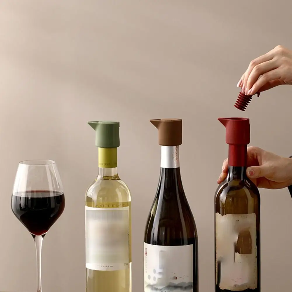 2 قطعة التوقف النبيذ سيليكون النبيذ سدادة مانعة للتسرب على شكل حرف V صب صنبور زجاجة مشروبات السدادة محكم غطاء زجاجة النبيذ الطرف