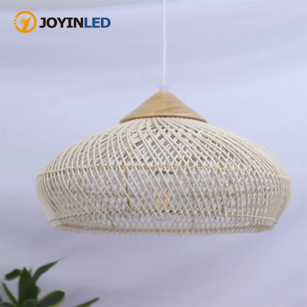 JOYINLED Rattan Handmade Pendant Lights Japaness Style Wood Hanging Lamp for Shop Restaurant Decoration Ceiling Chandeliers