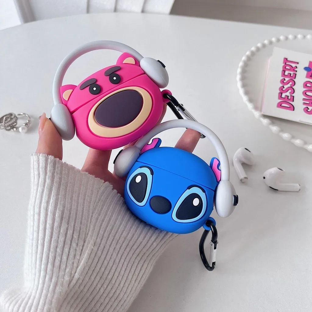 

3D Music Case For Apple AirPods Pro 2 Disney Cartoon Earphone Case For AirPods 1 2 3 Pro2 Silicone Soft Wireless Headphones Bags