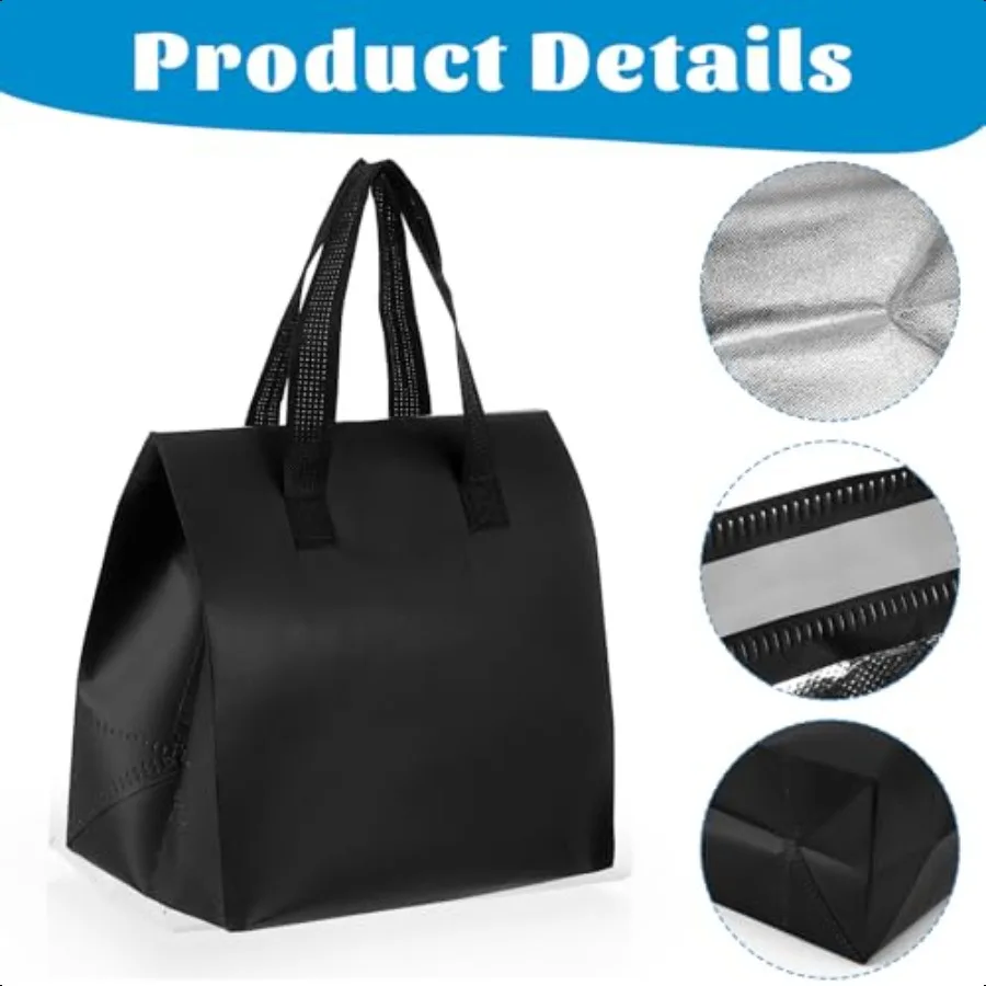 20 Pack Insulated Take Away Bags Small Insulated Cooler Bag Grocery Bags Insulated Grocery Bag for HotCold Food Food Delivery 9