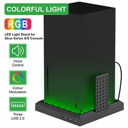 RGB Light Stand Station for Xbox Series X/S Console With 3 Ports USB Hub Colorful LED Base For Xbox Series X/S Game Accessories