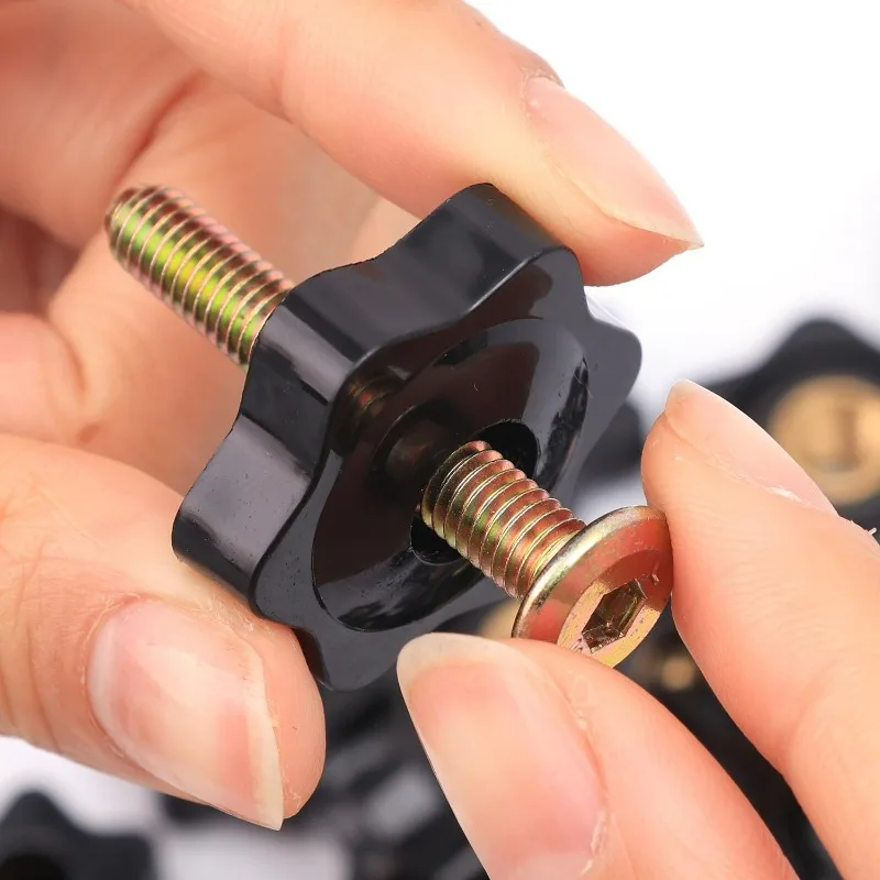 30/5PCS M4/M5/M6/M8 Hex Star Tightening Plastic Copper Knob Screws Bolt Thread Clamp Hand Tighten Nut Machine Release Screws