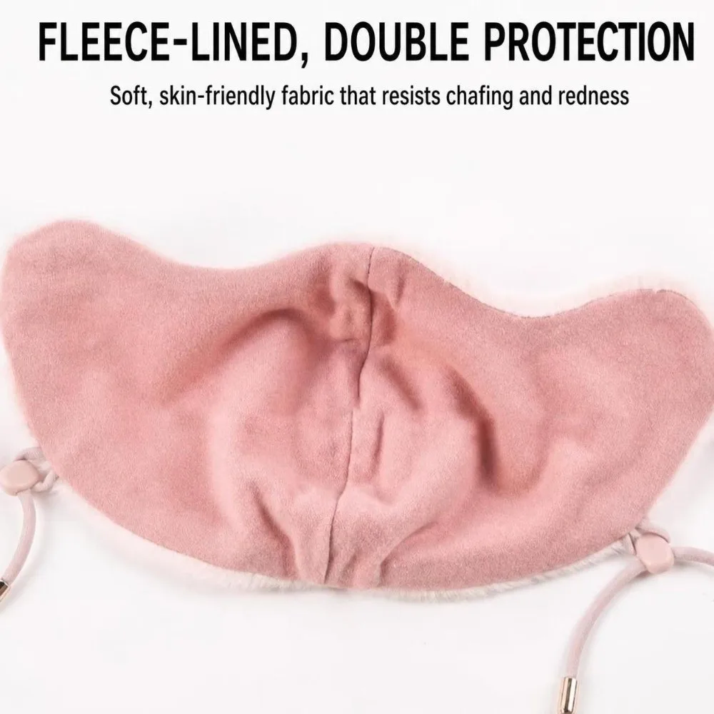 Fashion Thick Fleece Lining Cycling Face Mask Cold Proof Breathable Winter Warm Mask Windproof Mouth Cover for Women