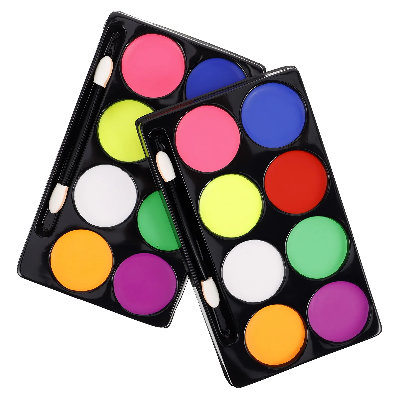 2 صناديق الأطفال مرحلة ماكياج النفط القائمة الملونة لوحة ألوان الوجه 8 ألوان مهرجان الحفلات طقم طلاء الجسم تأثيري لوازم