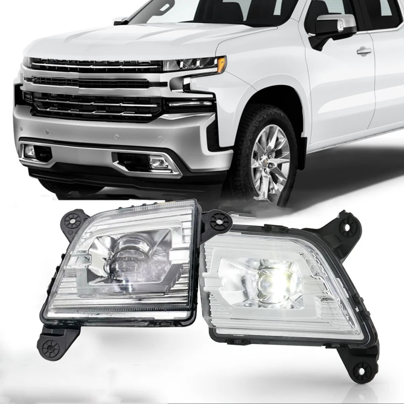 Car LED Fog Lights Front Bumper Fog Lights Daytime Running Lights For Chevy Silverado Next Generation 2019-2021