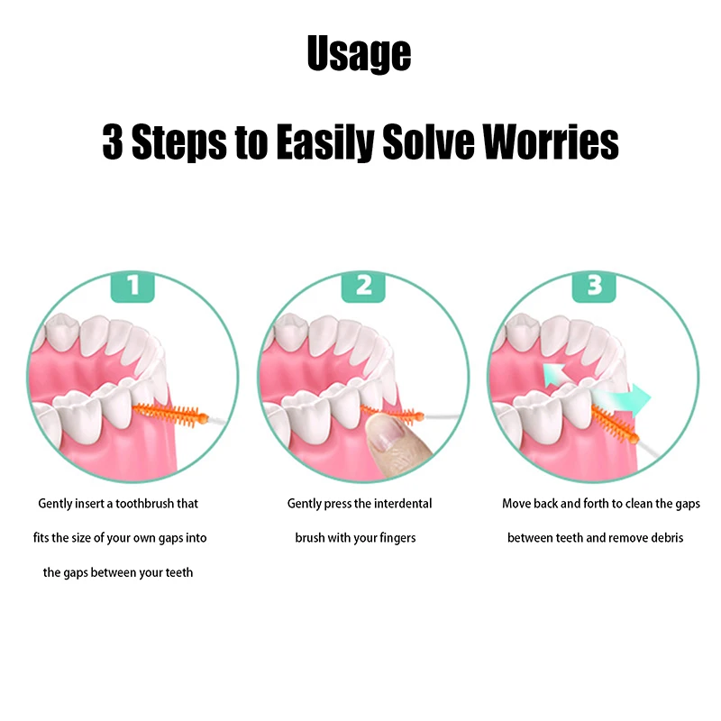 Cepillos interdentales de silicona, herramientas para el cuidado bucal, supersuaves, 20/40 piezas