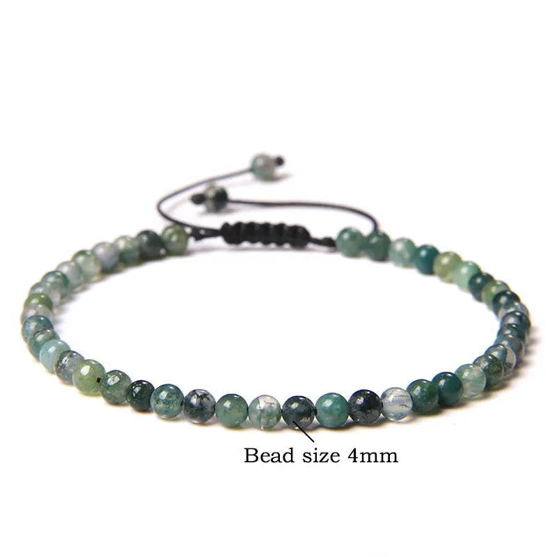 Small Stone Bead Bracelet Natural Lava Volcanic Crystal Turquoises Stone Braided Bracelet Adjustable Woven Rope Bangle Jewelry