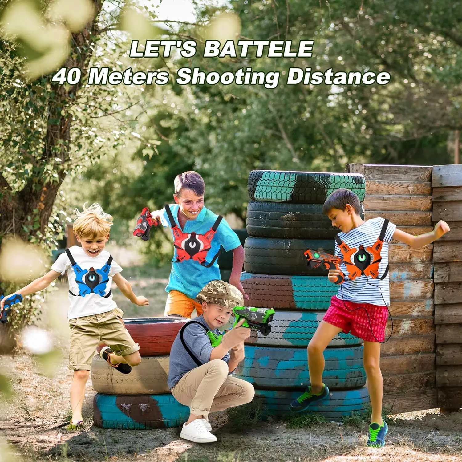 Vatos Infrarot Laser Tag Pistole Daten Sync Westen x4 für Kinder Erwachsene Indoor Outdoor Spiel Spielzeug Laser Tag Blaster Geschenk für Jungen
