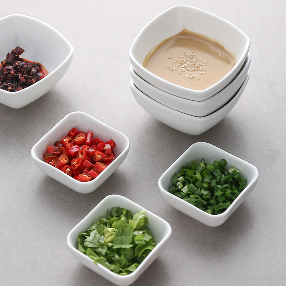 

8Pcs Ceramic Dipping Bowls Seasoning Plates Small Sauce Dish Condiment Trays for Home Restaurant Kitchen Supplies