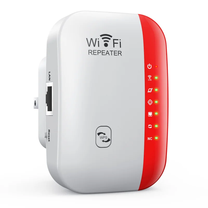 300M WiFi Extender, Wireless Signal Booster with AP/Repeater Mode, Built‑in Antenna, US/EU/UK/AU Plug