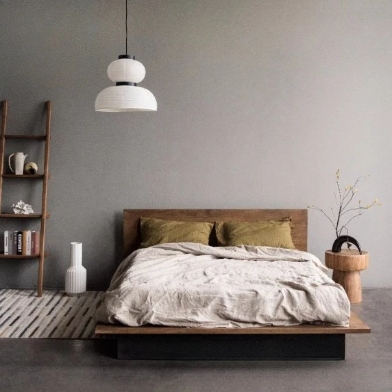 Imported teak furniture pure solid wood bed master bedroom large bed frame retro medium and ancient style
