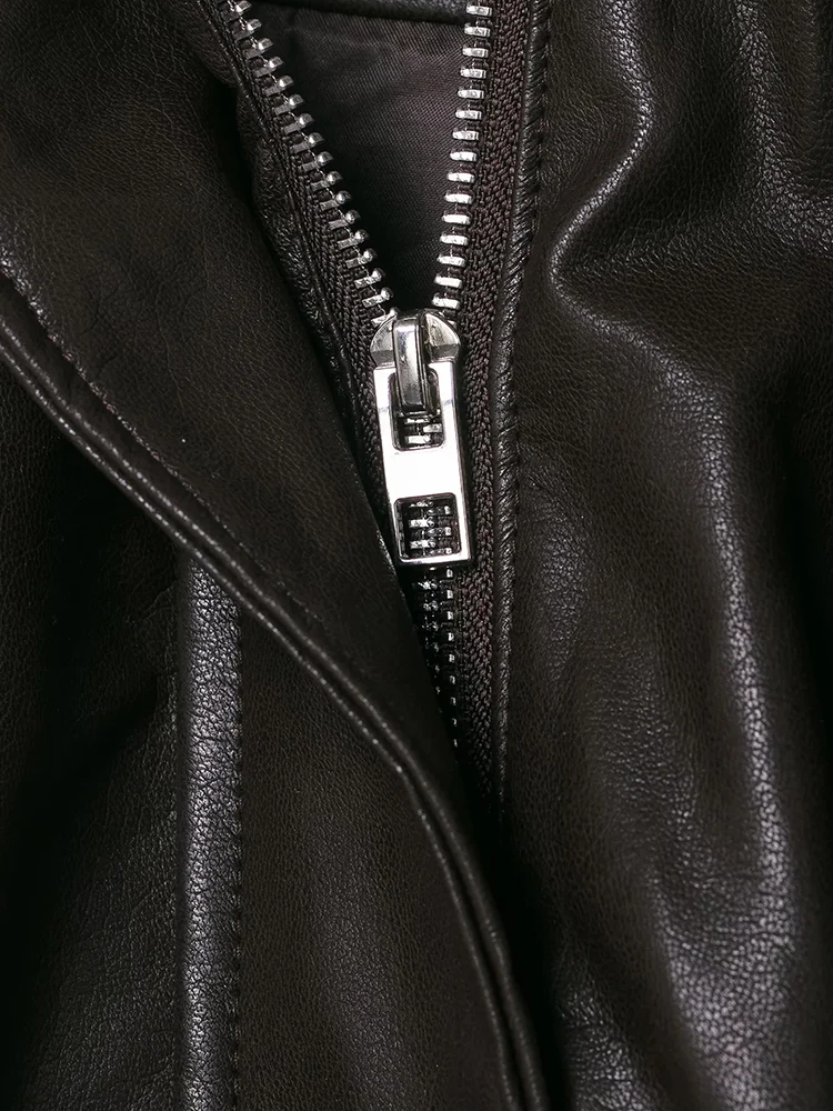 Women's New Retro PU Street Style Motorcycle Jacket Zipper Tops Outerwear Faux Leather Jacket Coat Ladies Streetwear