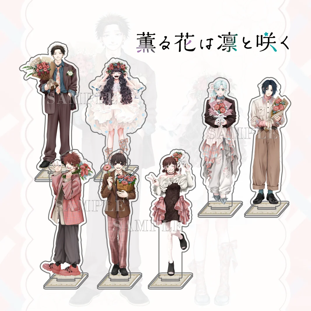 Kaoru Hana wa Rin to Saku 5th Anniversary Exhibition Newest Acrylic Stand Rintaro Tsumugi Kaoruko Keychain for Anime Fans Gift