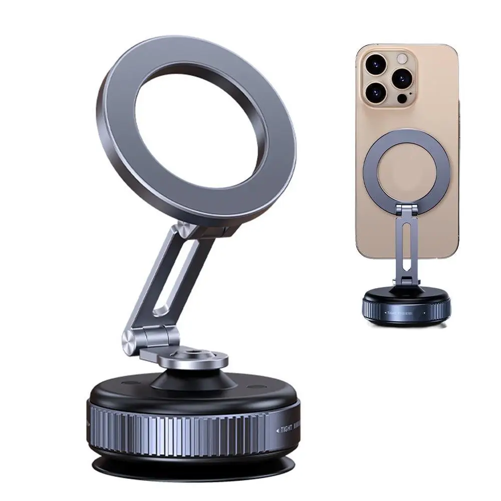 

Vacuum Adsorption Magnetic Three-fold Bracket Rotatable Car Navigation Mobile Phone Holder Suction Cup Magnetic Holder