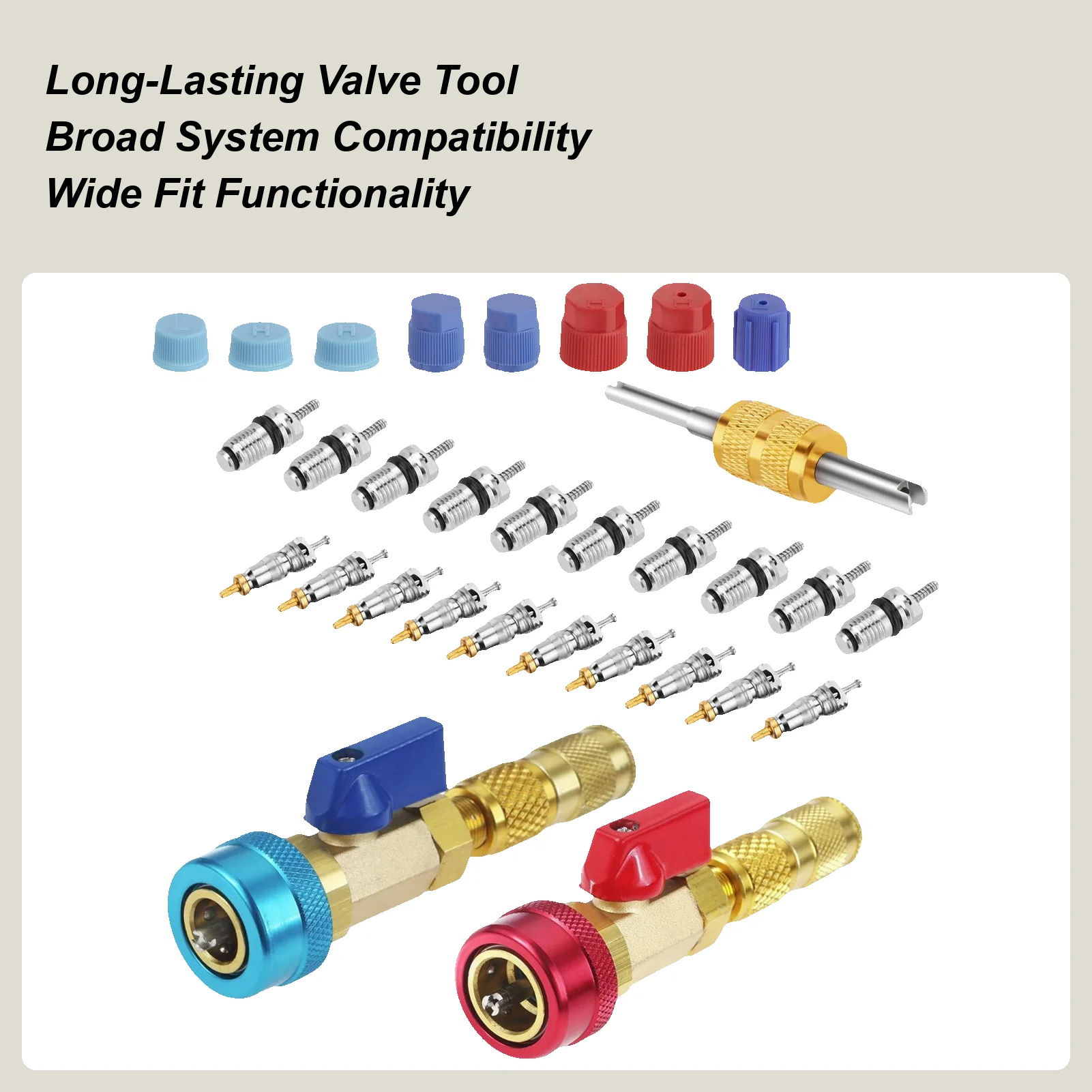 

Инструмент для удаления сердечника клапана Hvac, инструмент для удаления сердечника клапана кондиционера высокого и низкого давления, быстрый эргономичный комплект, запасные аксессуары для ремонта