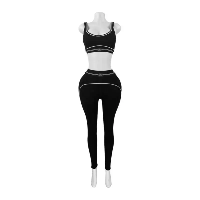 

Fiess Women 2 Piece Sleeveless Tank Top Skinny Jogging Pants Matching Set 2025 Summer Popular Streetwear Sporty Tracksuits