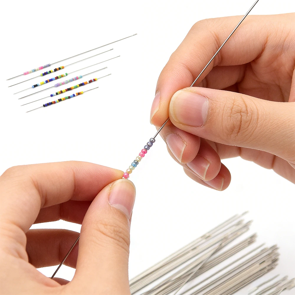 12Pcs Metal Beading Needle For Beading Threading Thread DIY Jewelry Bracelet Necklace Making Tool Pin