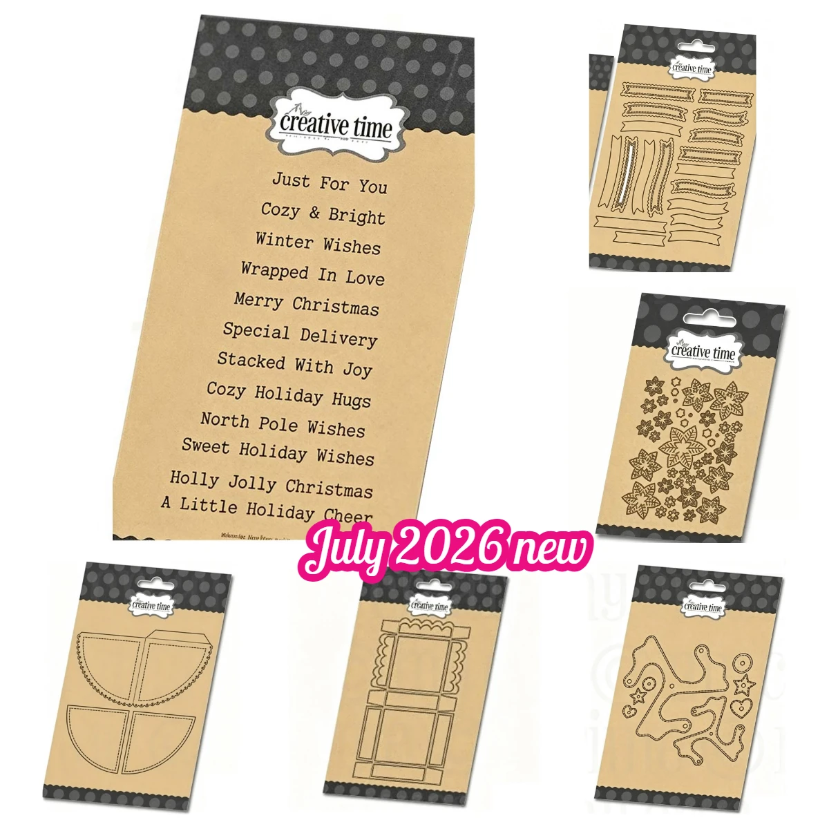 Creative Time 165e édition |   Nouveauté Juillet 2026 : Matériel de loisirs créatifs de Noël (Matrices et tampons) à thème floral et boîte, pour scrapbooking et journal intime faits main
