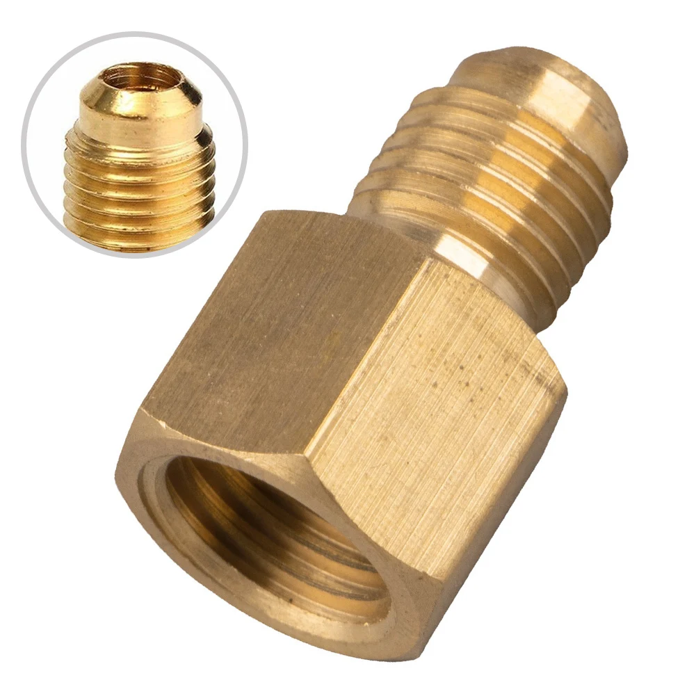 1PCS Automotive Brass Adapters Internal Thread 1/4"external Thread 1/2" R12 To R134a Adapter Is 1/4" Female 1/2" Male ACME