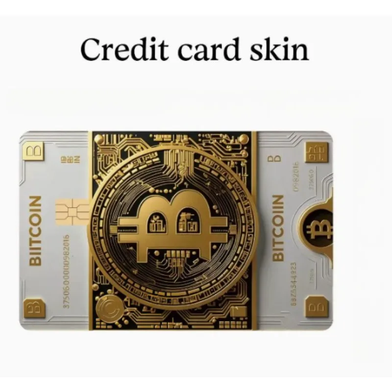 2026 new Premium Gold Color Coin Bitcoin Series Decorative Credit Card Skin Protection Card Stickers Creative Credit Debit