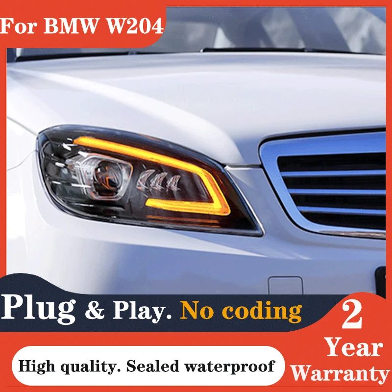 Car Styling for Benz W204 Headlights 2007-2011 Mercedes C Class Headlight Benz C300 Headlamp C200 C260 LED Dynamic Turn Signal