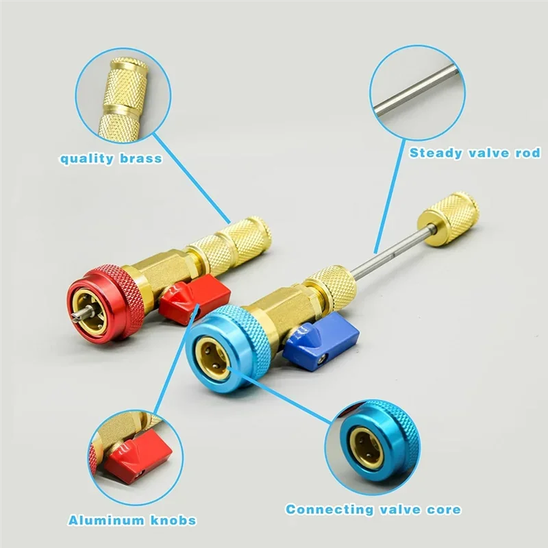 31Pcs A27F-R134A Valve Core Quick Remover Tool High Set() & Low Pressure AC Installation Removal Device