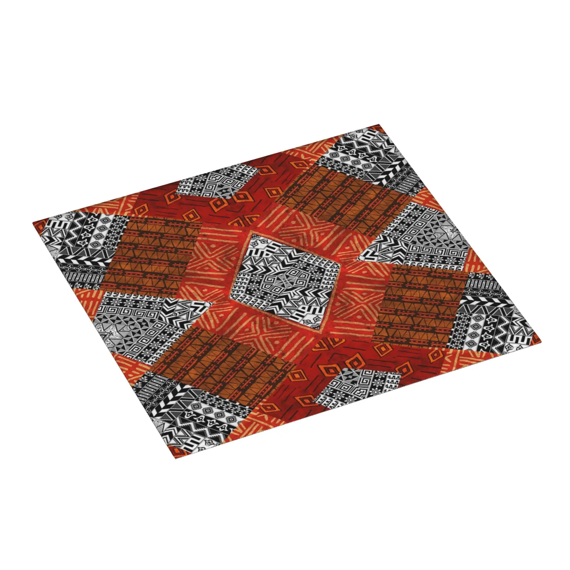 Bold Vibrant Colorful Abstract Geometric Afrocentric Ethnic Pattern Kitchen Counter Protector Mat Barware Drying Mat For Kitchen