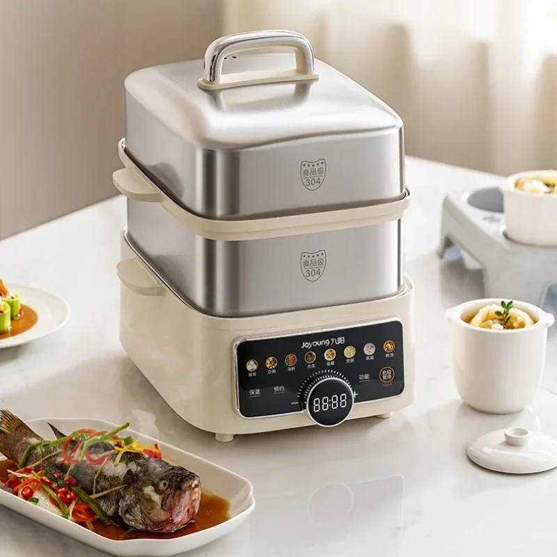 Electric Steamer Multi-Functional Household Three-Layer Stewing and Cooking All-in-One Machine Timing Steam Cage Large Capacity