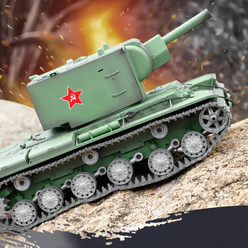 US Stock Christmas Gift 1/16 HENG LONG TK7.0 Soviet KV-2 RC Tank Gigant 3949 RTR Model ArmyGreen Painted Toy Model  TH19753