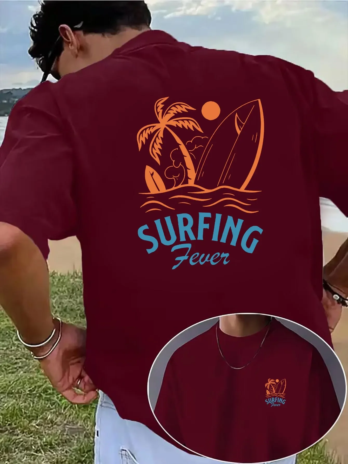 Surf-themed Men's T-shirt with 