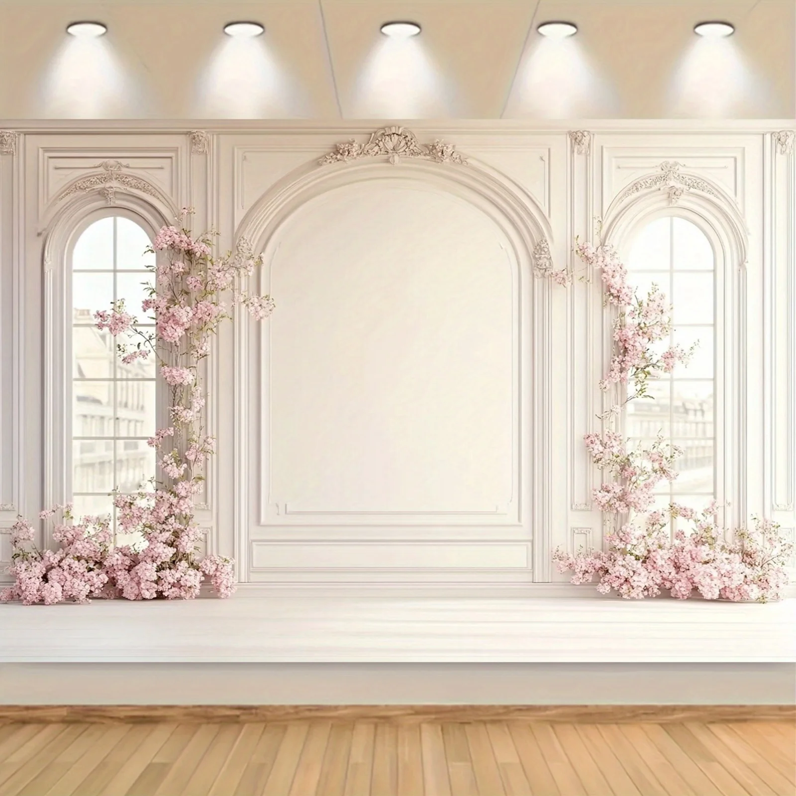 قماش بخلفية زهرية - تصميم وردي أنيق، مناسب لتزيين الغرفة والحفلات #1