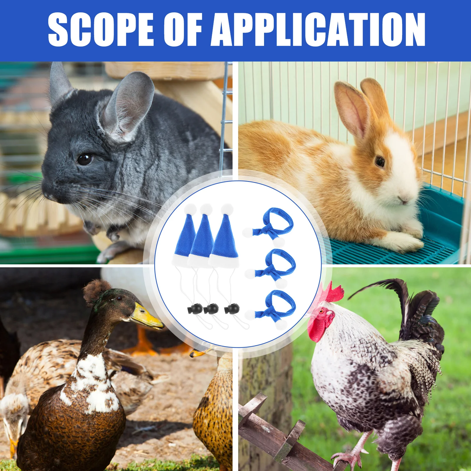 

6Pcs Dog Cat Christmas Hat and Scarf Set Xmas Party Decor Pet Costume Accessory Comfortable Lightweight Festive Adorable Style